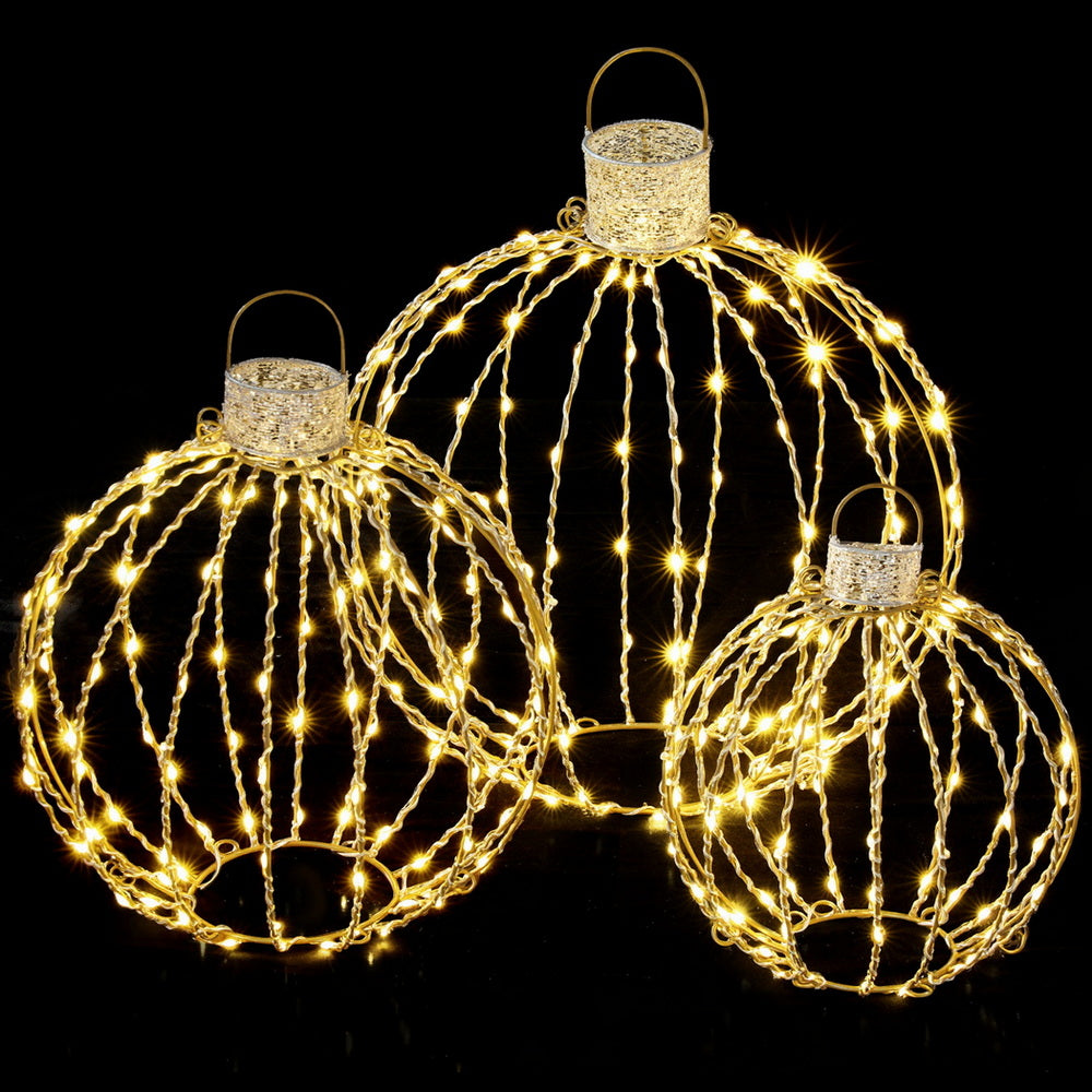 Jingle Jollys 320 LED Christmas Lights 3pcs Ball Decorations Set
