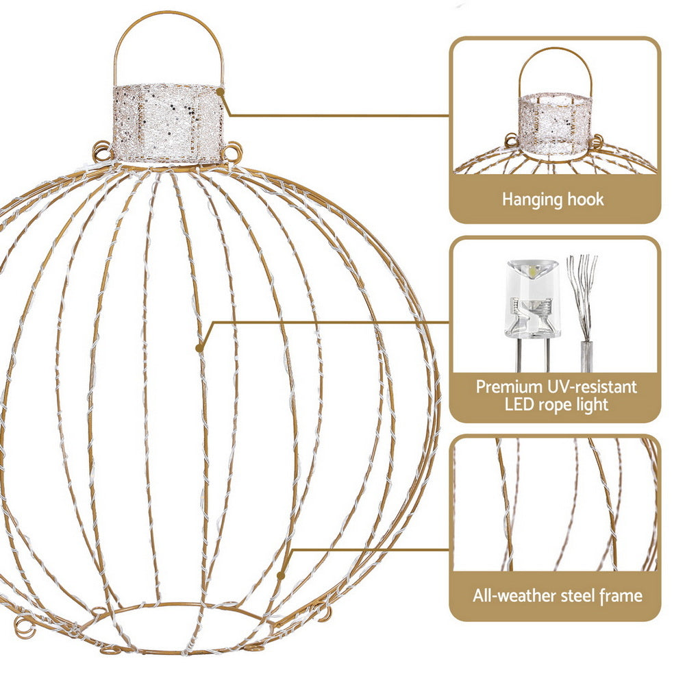 Jingle Jollys 320 LED Fairy Lights 3-Piece Ball Decorations Warm White