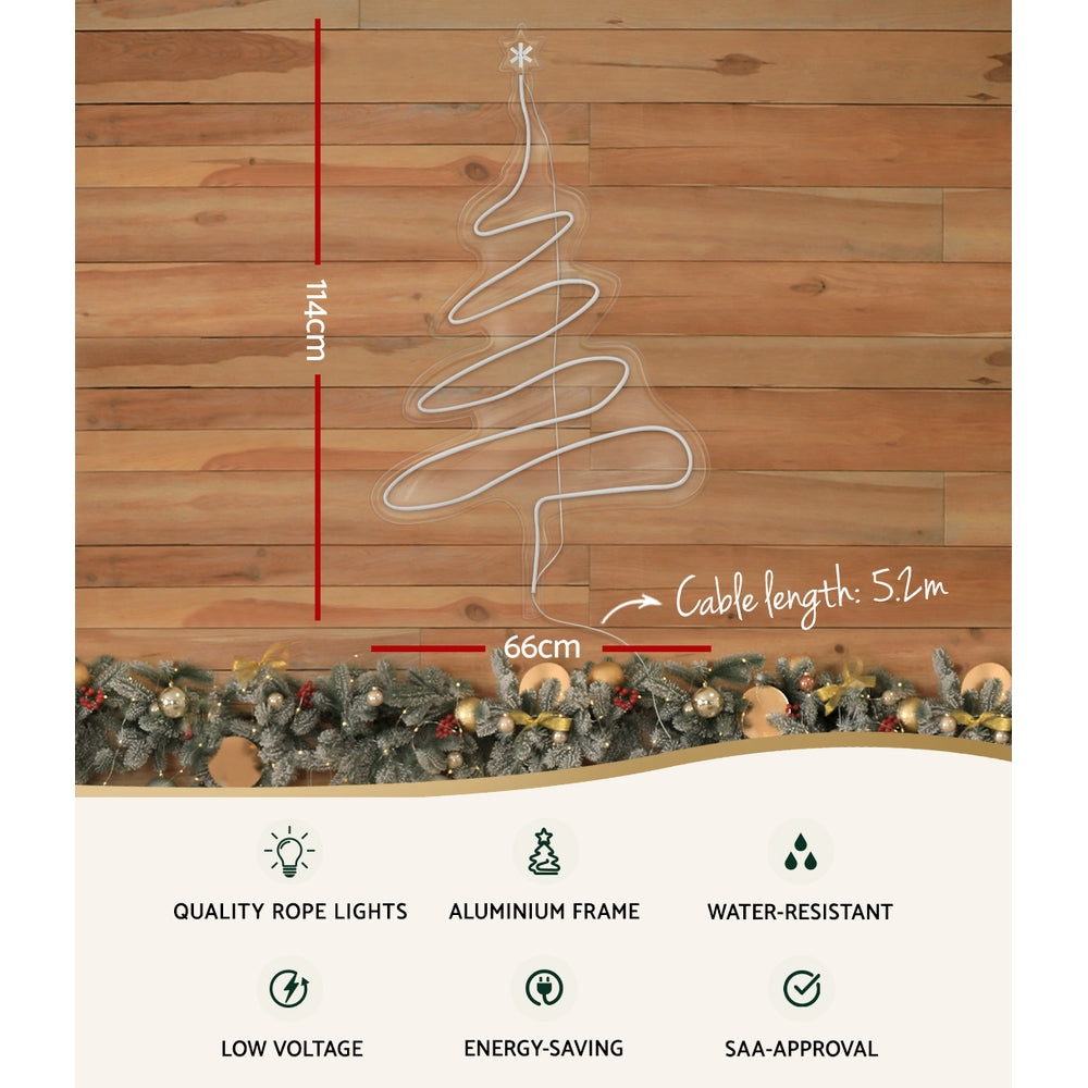 Jingle Jollys 114cm Green LED Rope Light Christmas Tree Decorations