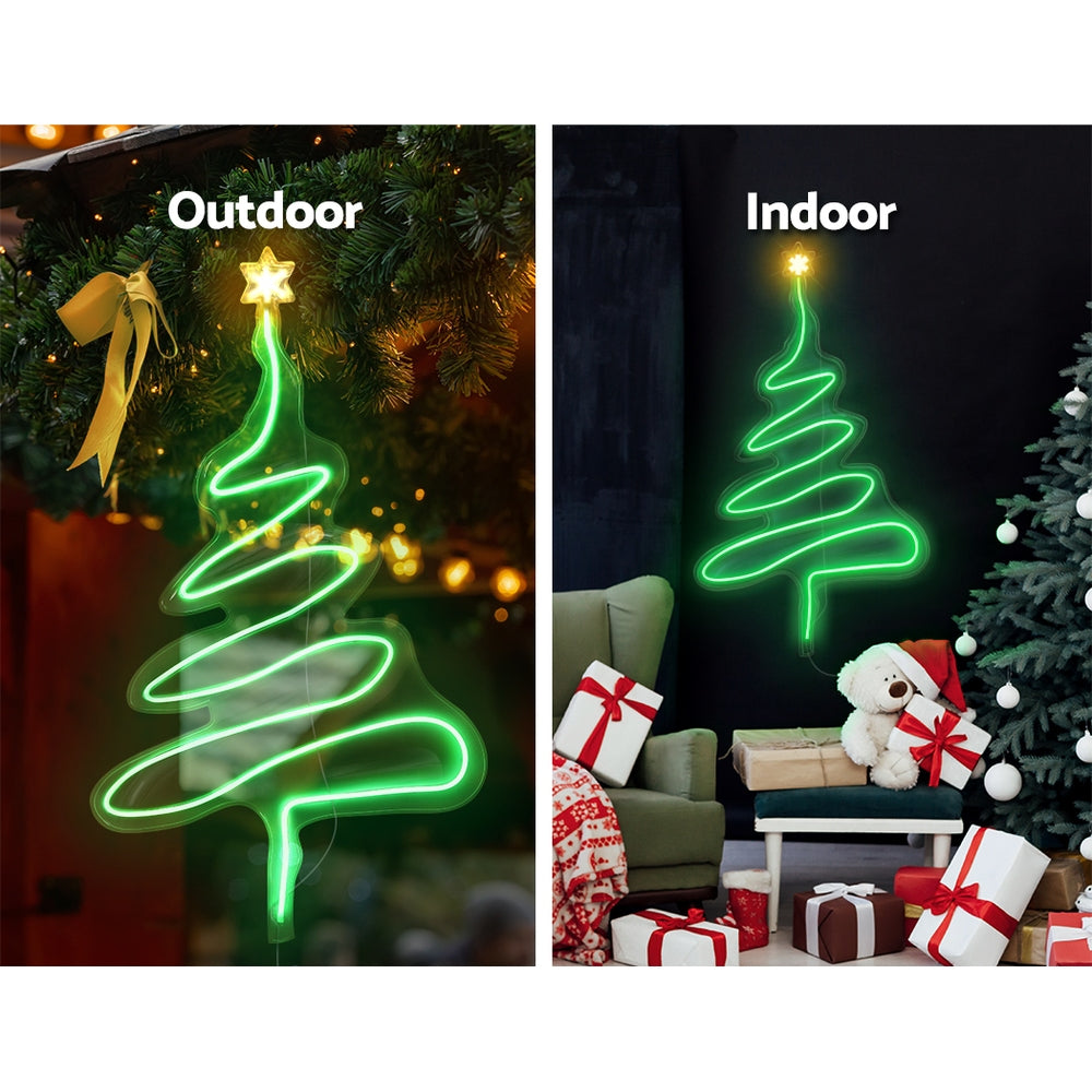 Jingle Jollys 114cm Green LED Rope Light Christmas Tree Decorations