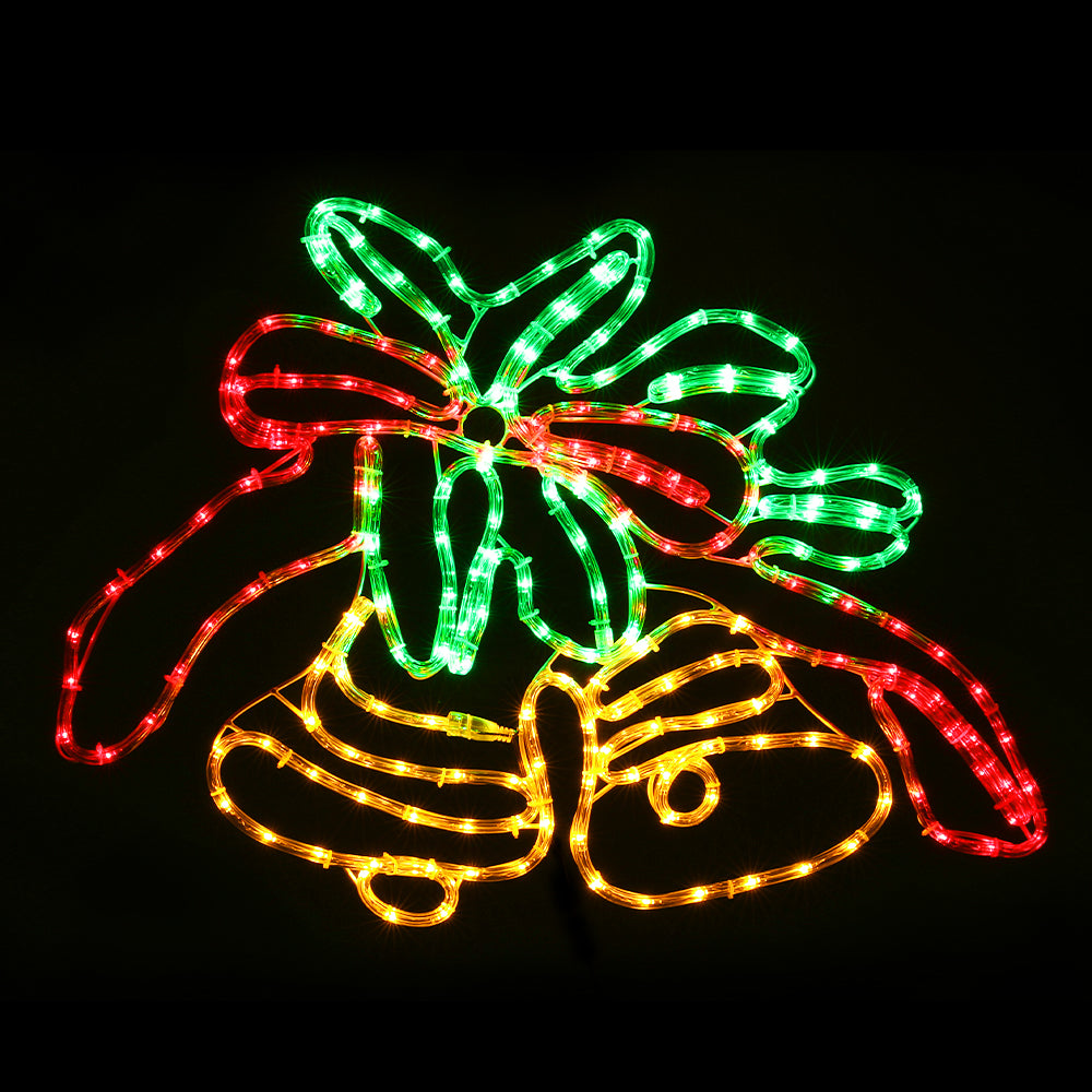 Jingle Jollys 76cm Bell Motif Christmas Lights 216 LED Multi-Coloured