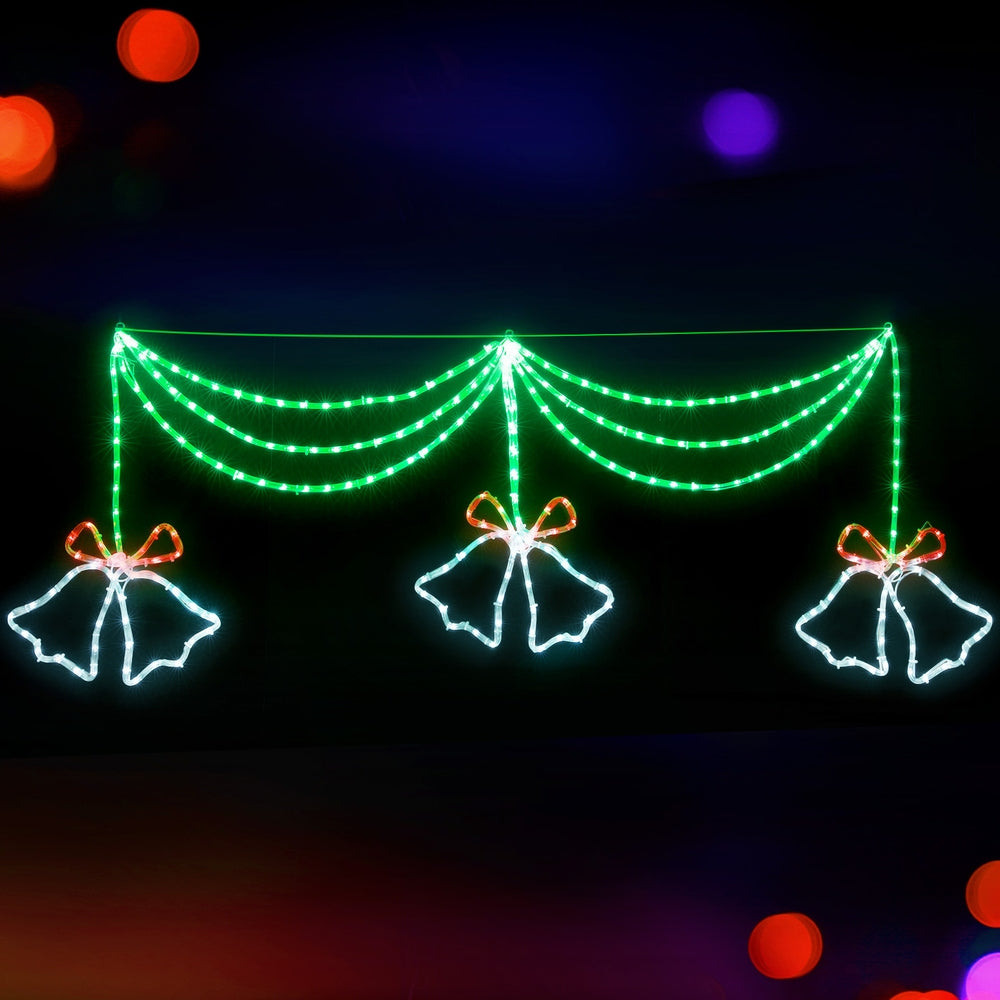 Jingle Jollys 1.8M LED Bell Motif Christmas Lights Multi-Coloured