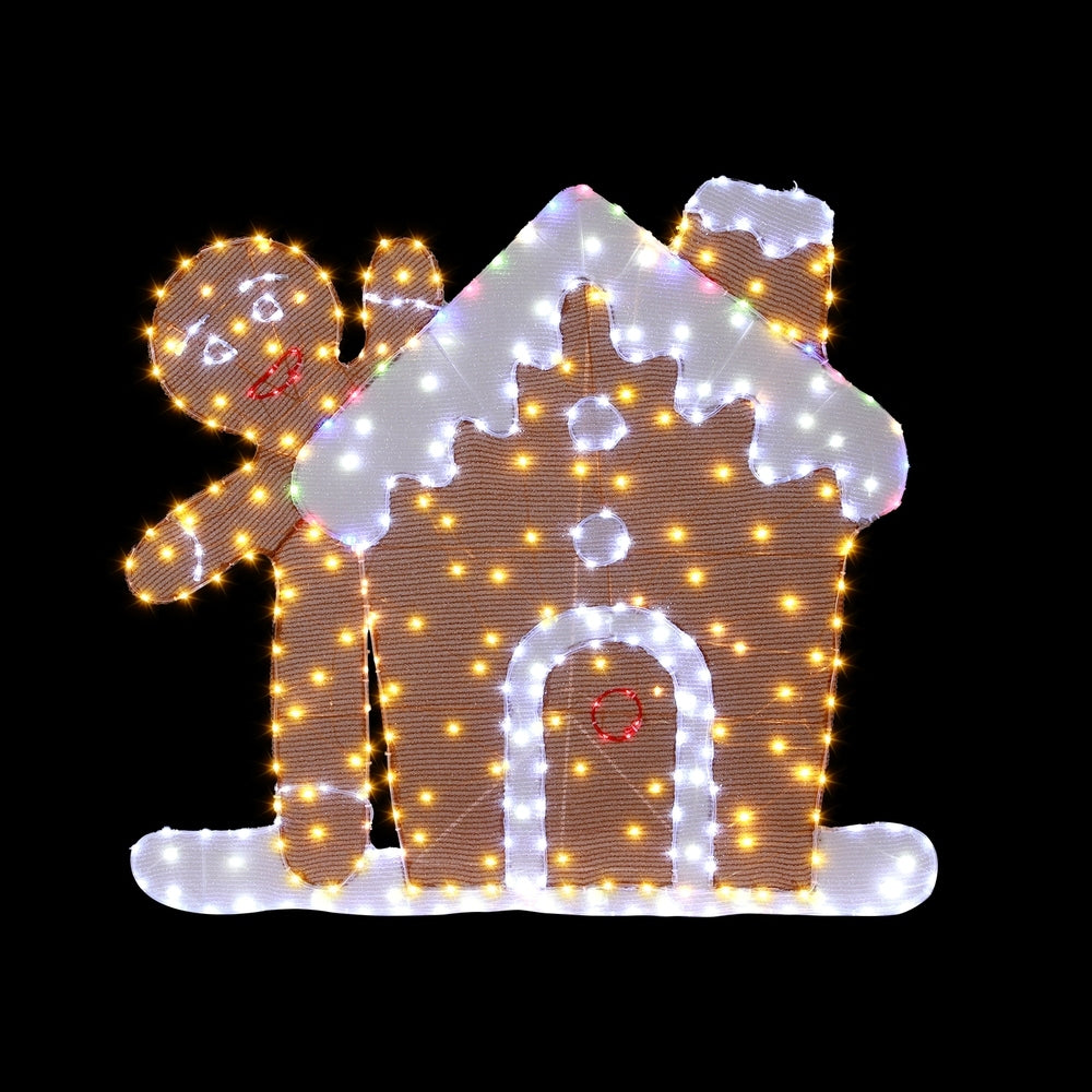 Jingle Jollys 330 LED Gingerbread Motif Christmas Lights Multi-Coloured