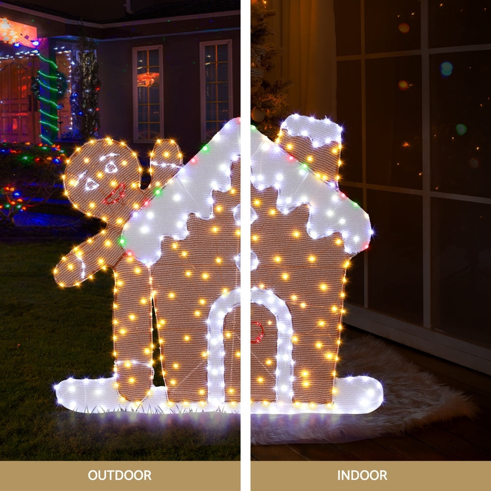 Jingle Jollys 330 LED Gingerbread Motif Christmas Lights Multi-Coloured