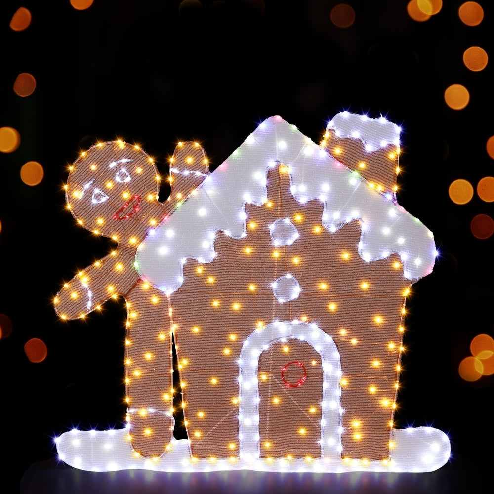 Jingle Jollys 330 LED Gingerbread Motif Christmas Lights Multi-Coloured