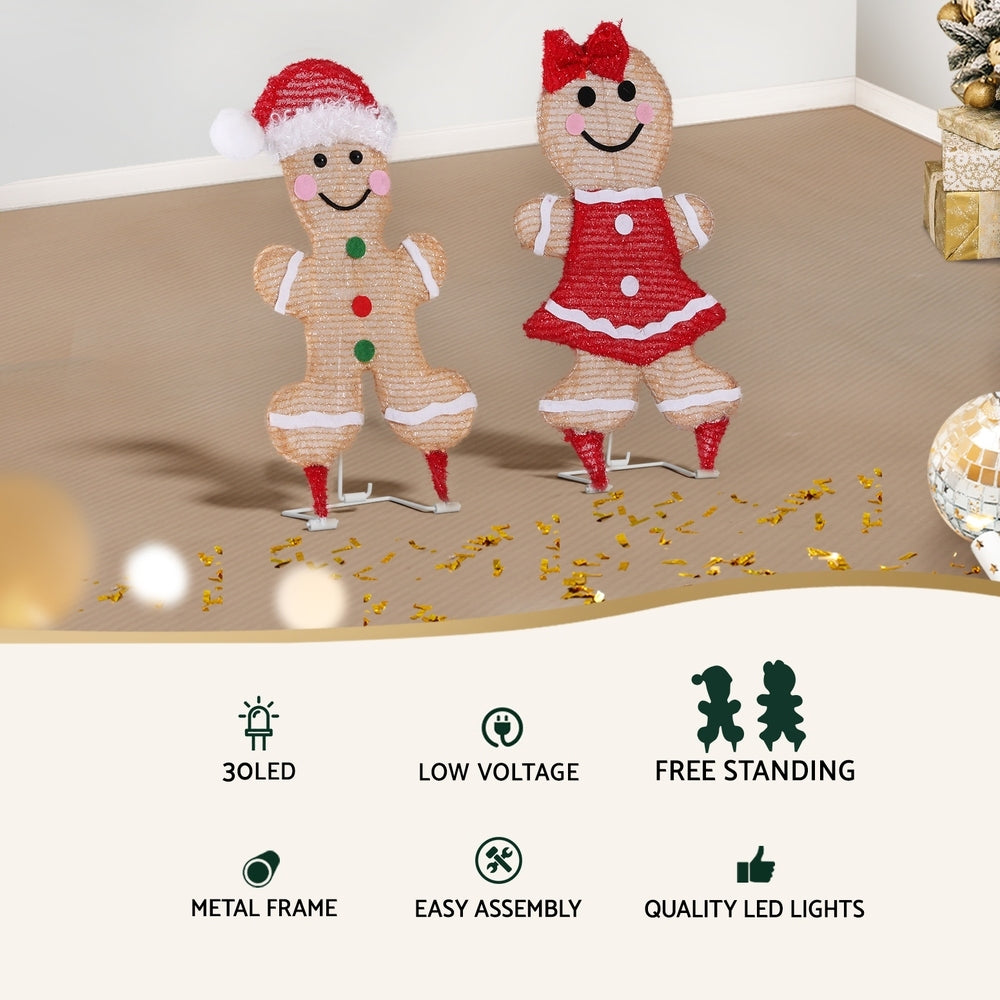 Jingle Jollys 30 LED Gingerbread Motif Fairy Lights Christmas Decoration