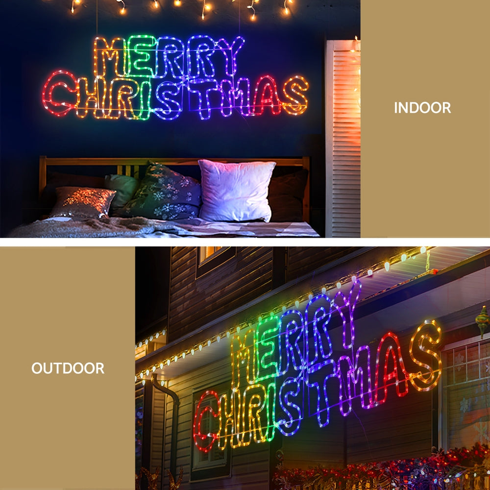 Jingle Jollys 1.6M Christmas Rope Lights 360 LED Outdoor Multi-Coloured