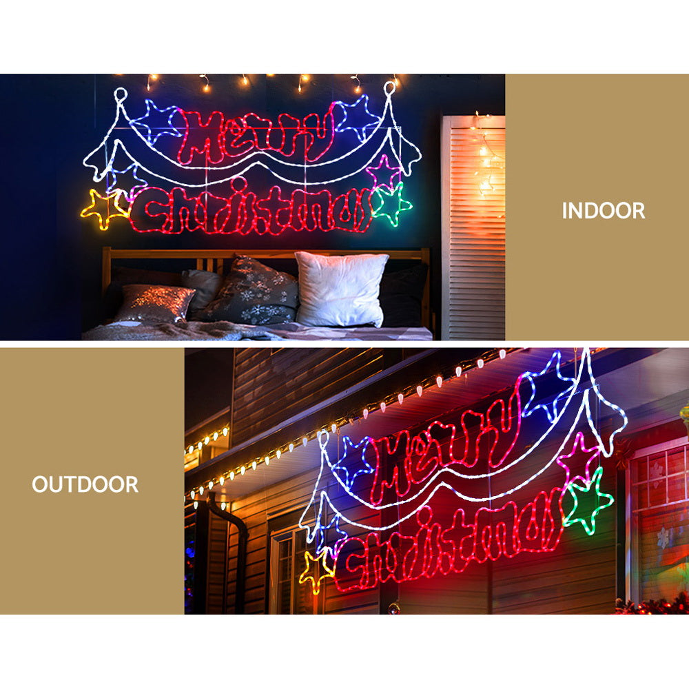 Jingle Jollys 191cm 612 LED Fairy Lights Outdoor Decorations Multi-Coloured
