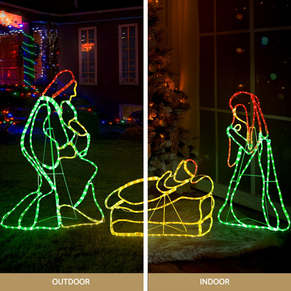 Jingle Jollys 1.12M LED Rope Light Outdoor Christmas Motif Multi-Coloured
