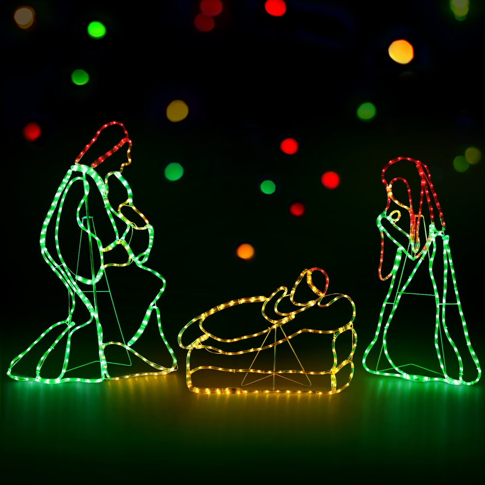 Jingle Jollys 1.12M LED Rope Light Outdoor Christmas Motif Multi-Coloured