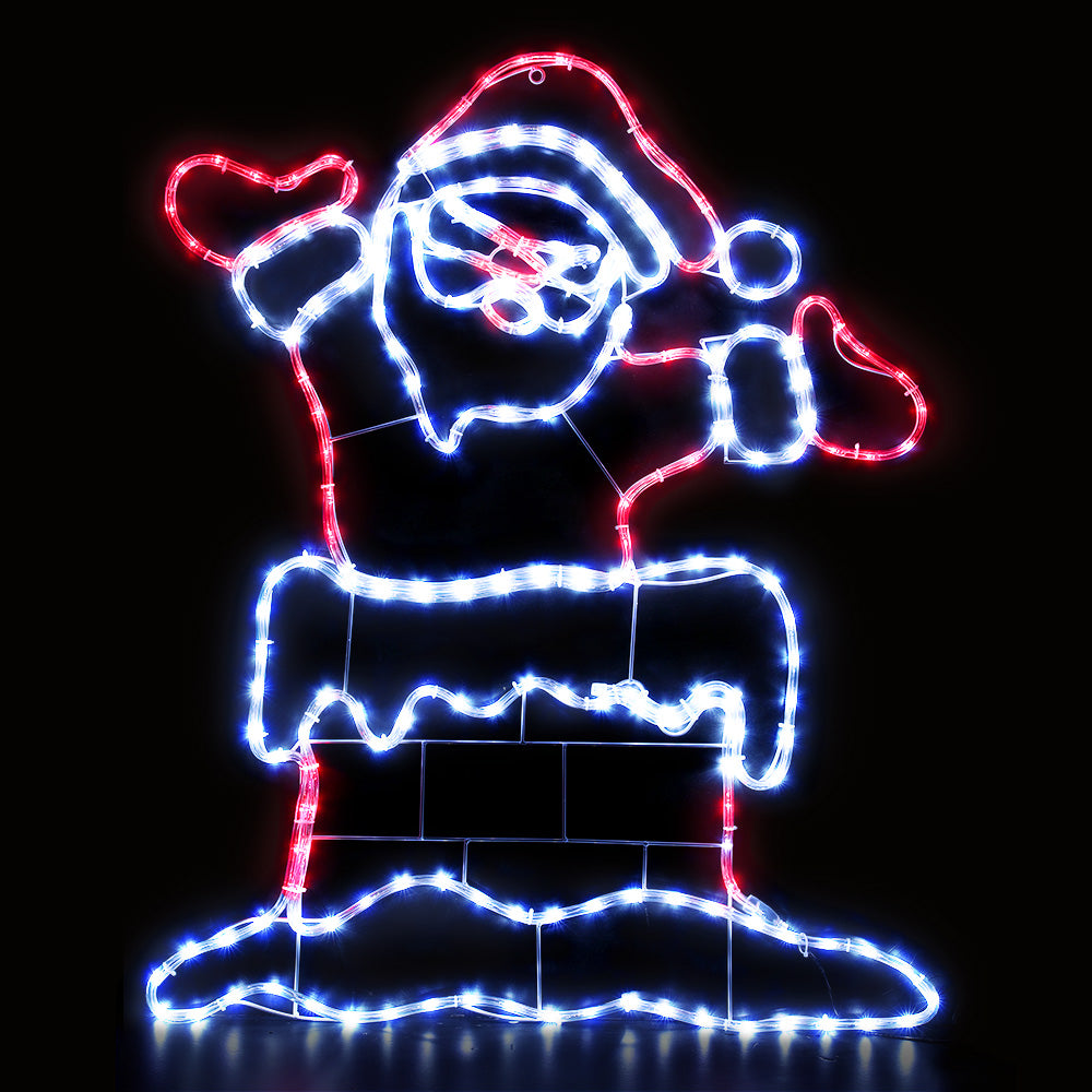 Jingle Jollys 1M Christmas Lights 248 LED Santa Motif Multi-Coloured