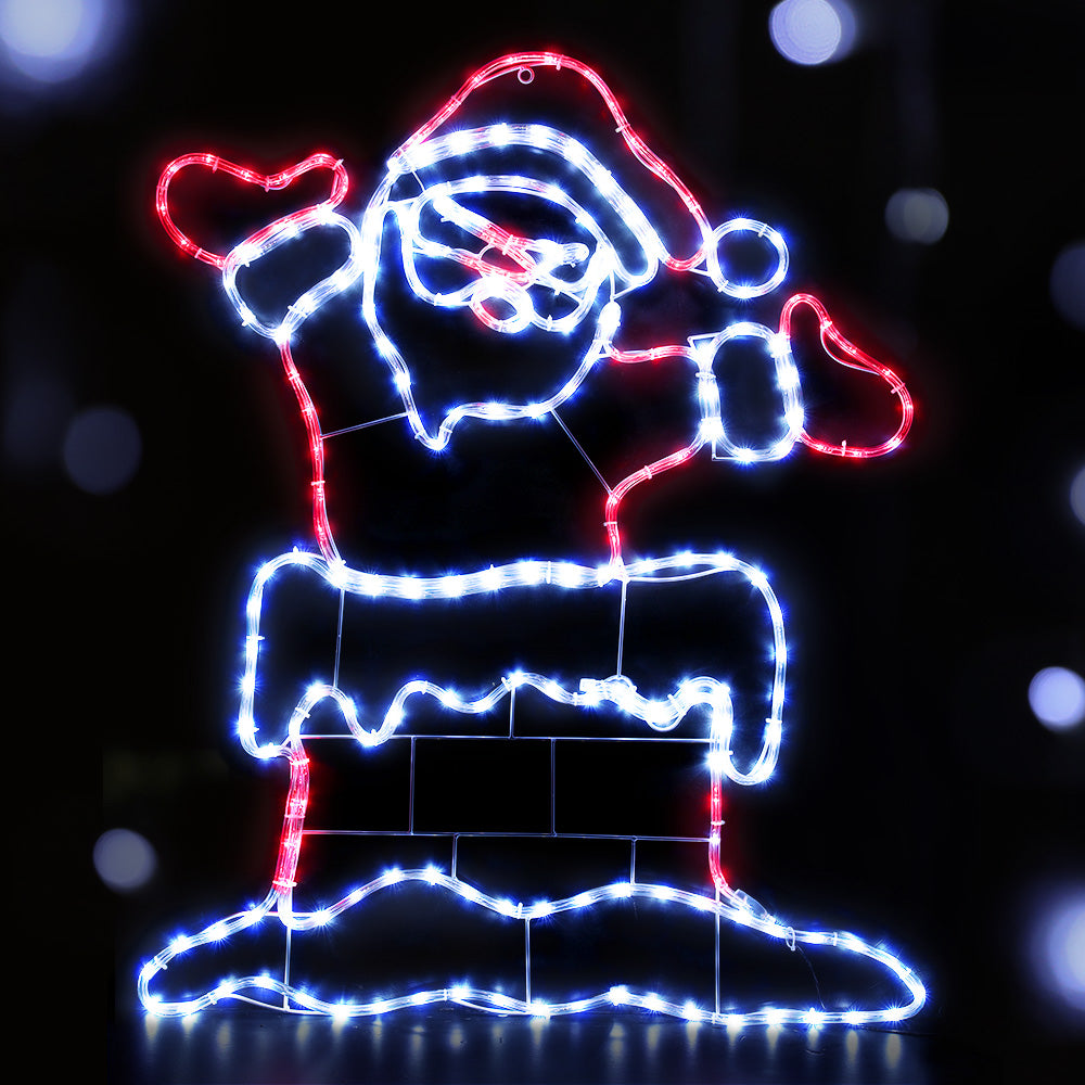 Jingle Jollys 1M Christmas Lights 248 LED Santa Motif Multi-Coloured