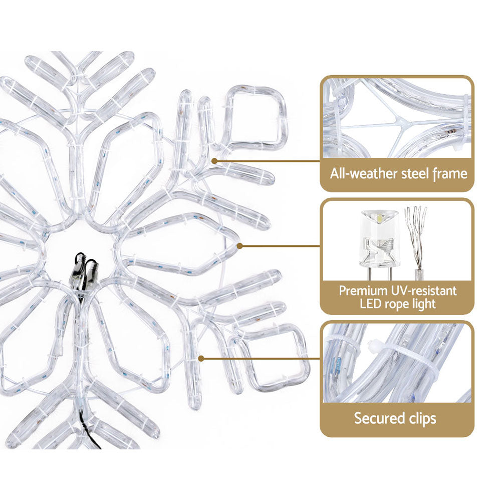 Jingle Jollys 82cm LED Snow Motif Christmas Lights Multi-Coloured