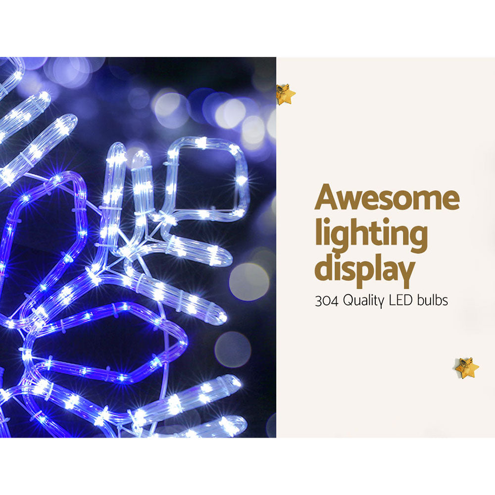 Jingle Jollys 82cm LED Snow Motif Christmas Lights Multi-Coloured