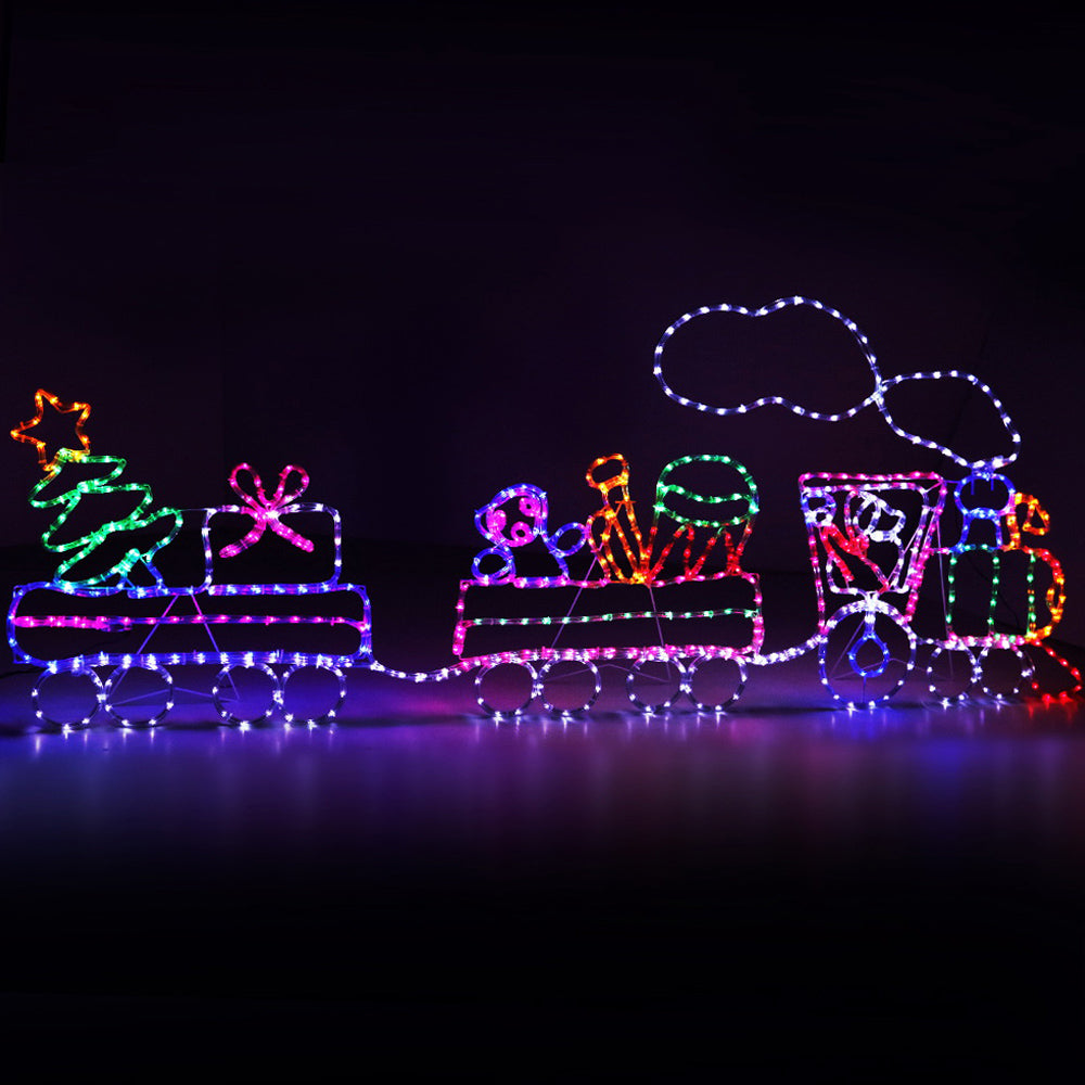 Jingle Jollys 2.1M LED Train Motif Christmas Lights Multi-Coloured