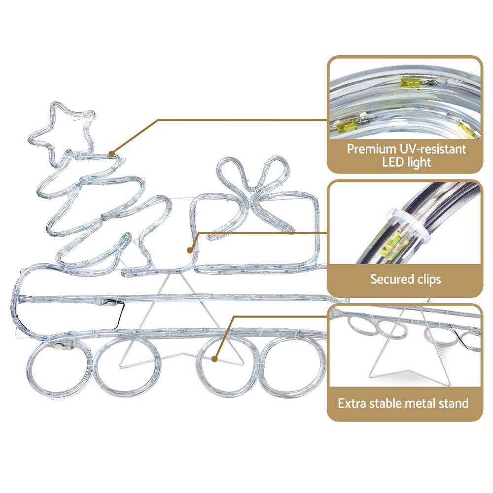 Jingle Jollys 2.1M LED Train Motif Christmas Lights Multi-Coloured