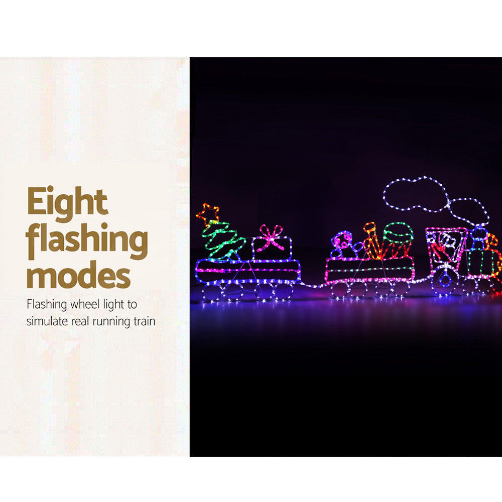 Jingle Jollys 2.1M LED Train Motif Christmas Lights Multi-Coloured