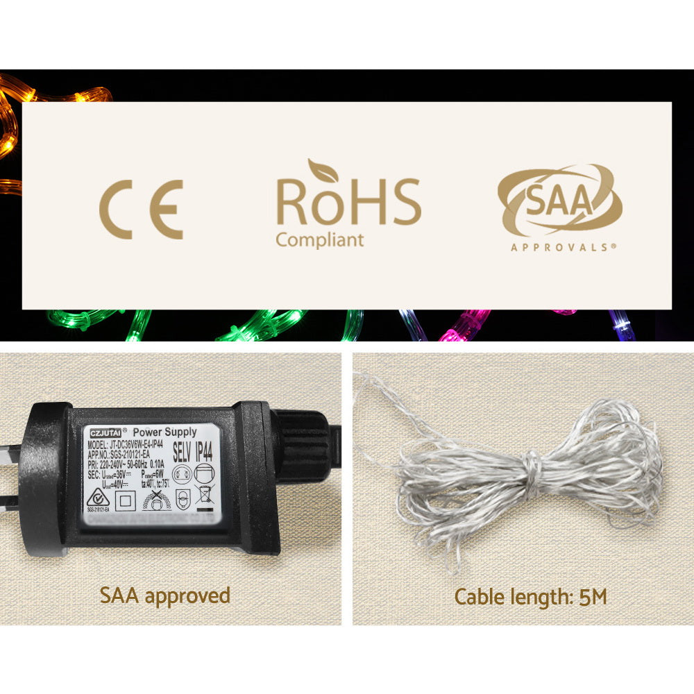 Jingle Jollys 2.1M LED Train Motif Christmas Lights Multi-Coloured
