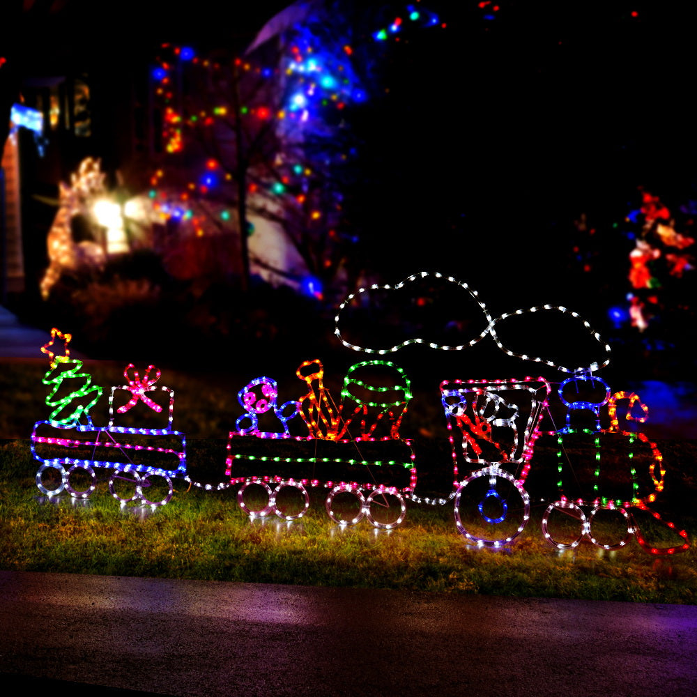 Jingle Jollys 2.1M LED Train Motif Christmas Lights Multi-Coloured