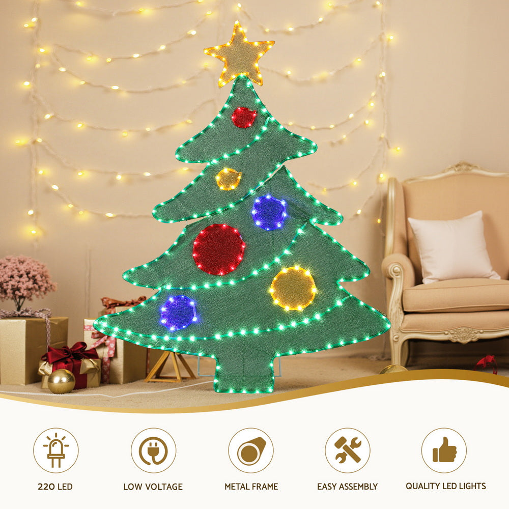 Jingle Jollys 150cm Outdoor Christmas Motif 220 LED Rope Light Multi-Coloured