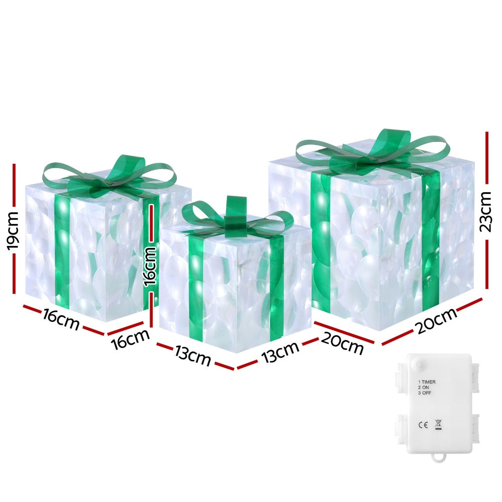Jingle Jollys 3-Piece Christmas LED Fairy Light Gift Box Set