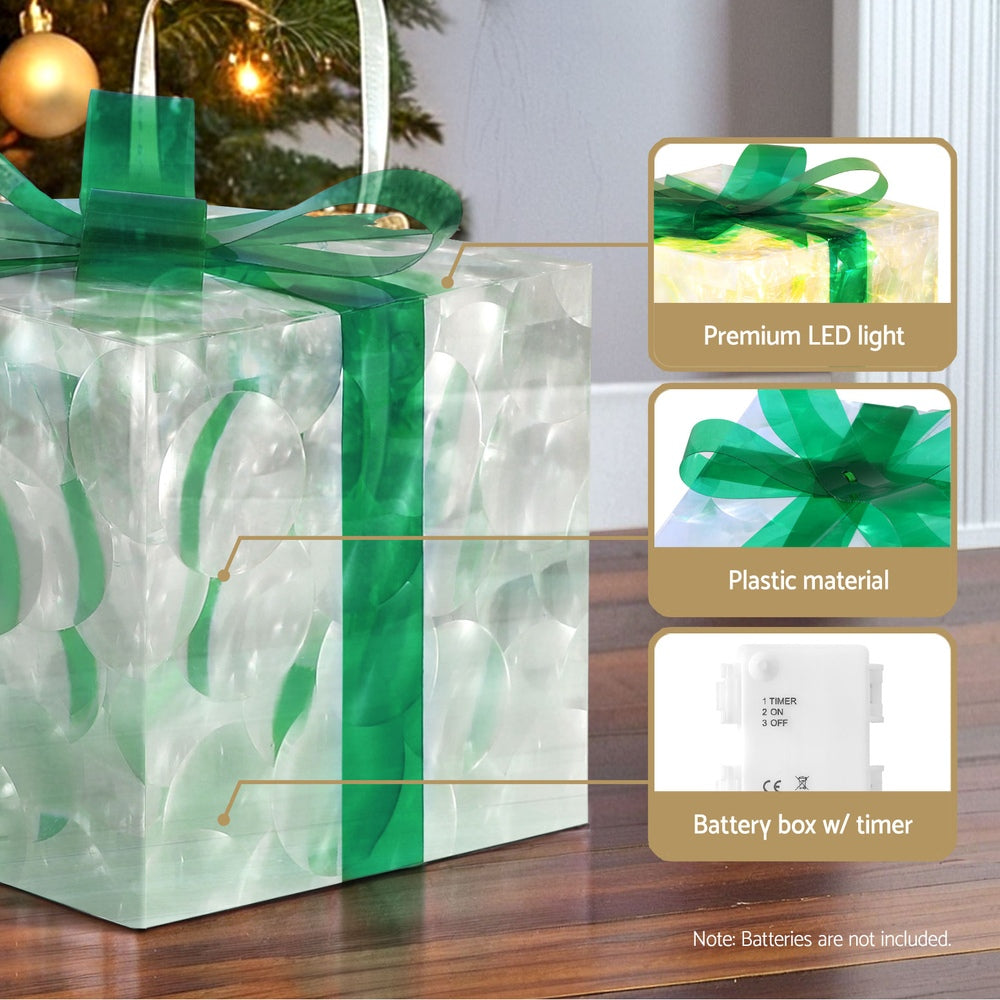 Jingle Jollys 3-Piece Christmas LED Fairy Light Gift Box Set