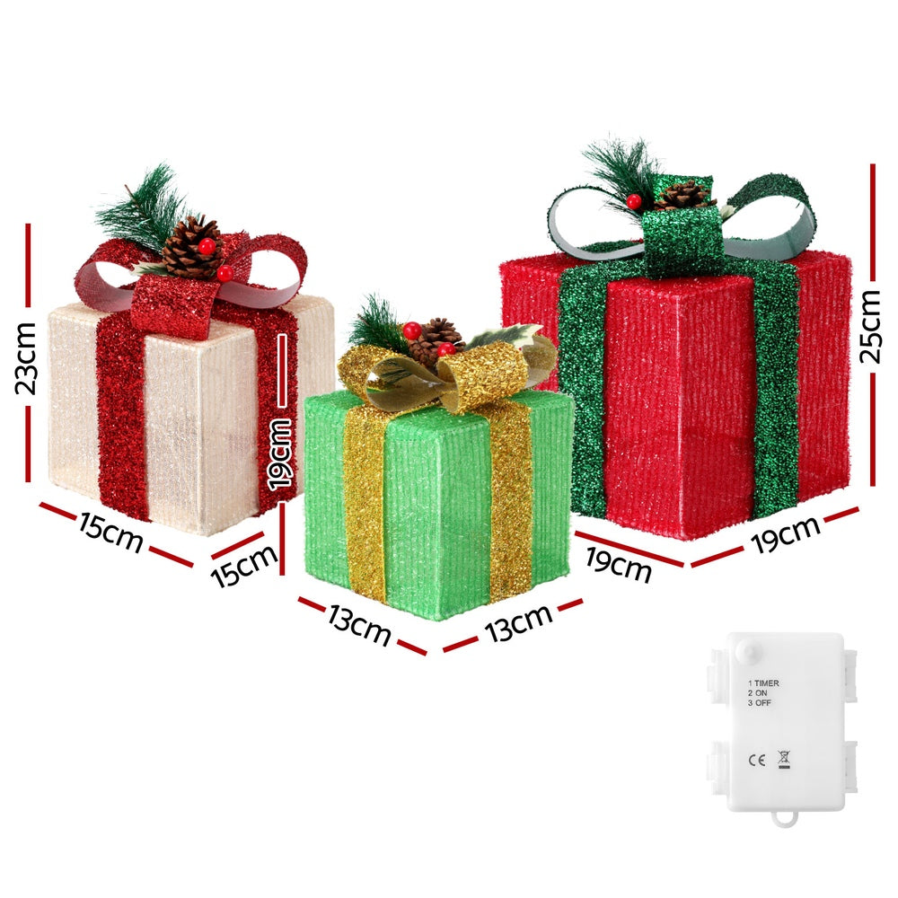 Jingle Jollys 60 LED Fairy Light Gift Box Set Christmas Lighting
