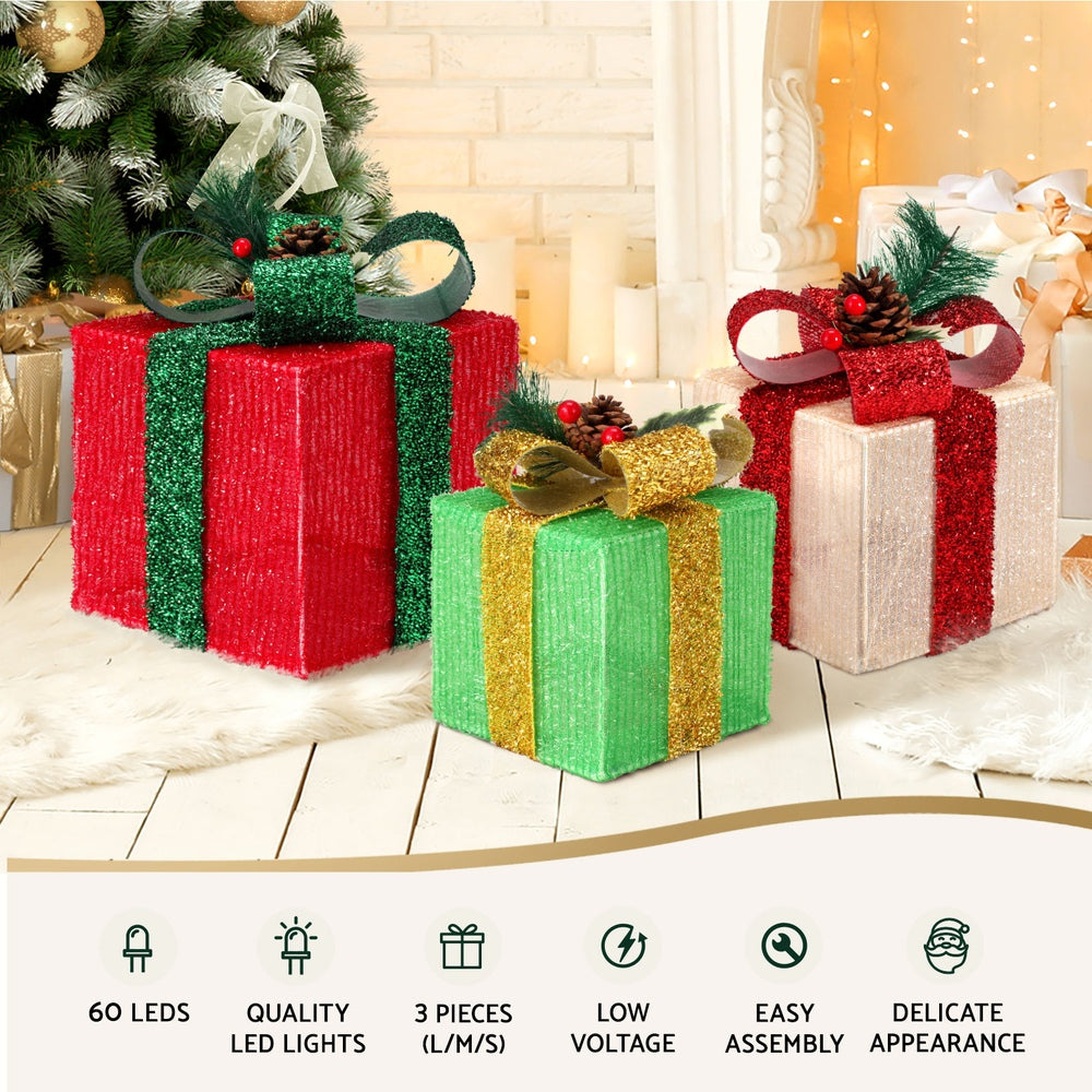 Jingle Jollys 60 LED Fairy Light Gift Box Set Christmas Lighting