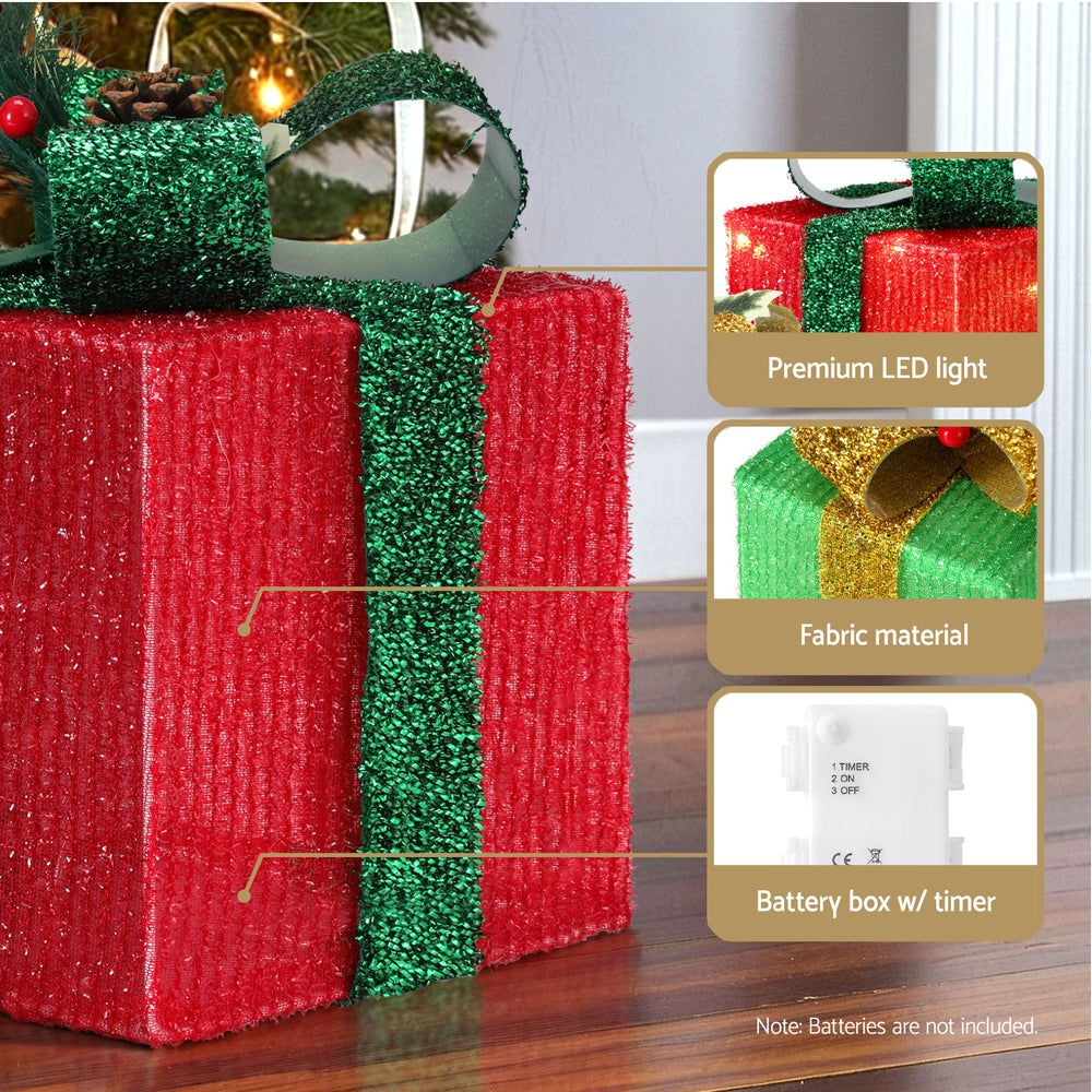 Jingle Jollys 60 LED Fairy Light Gift Box Set Christmas Lighting
