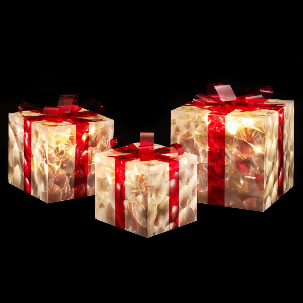 Jingle Jollys 3-Piece LED Fairy Light Gift Boxes Christmas Decor