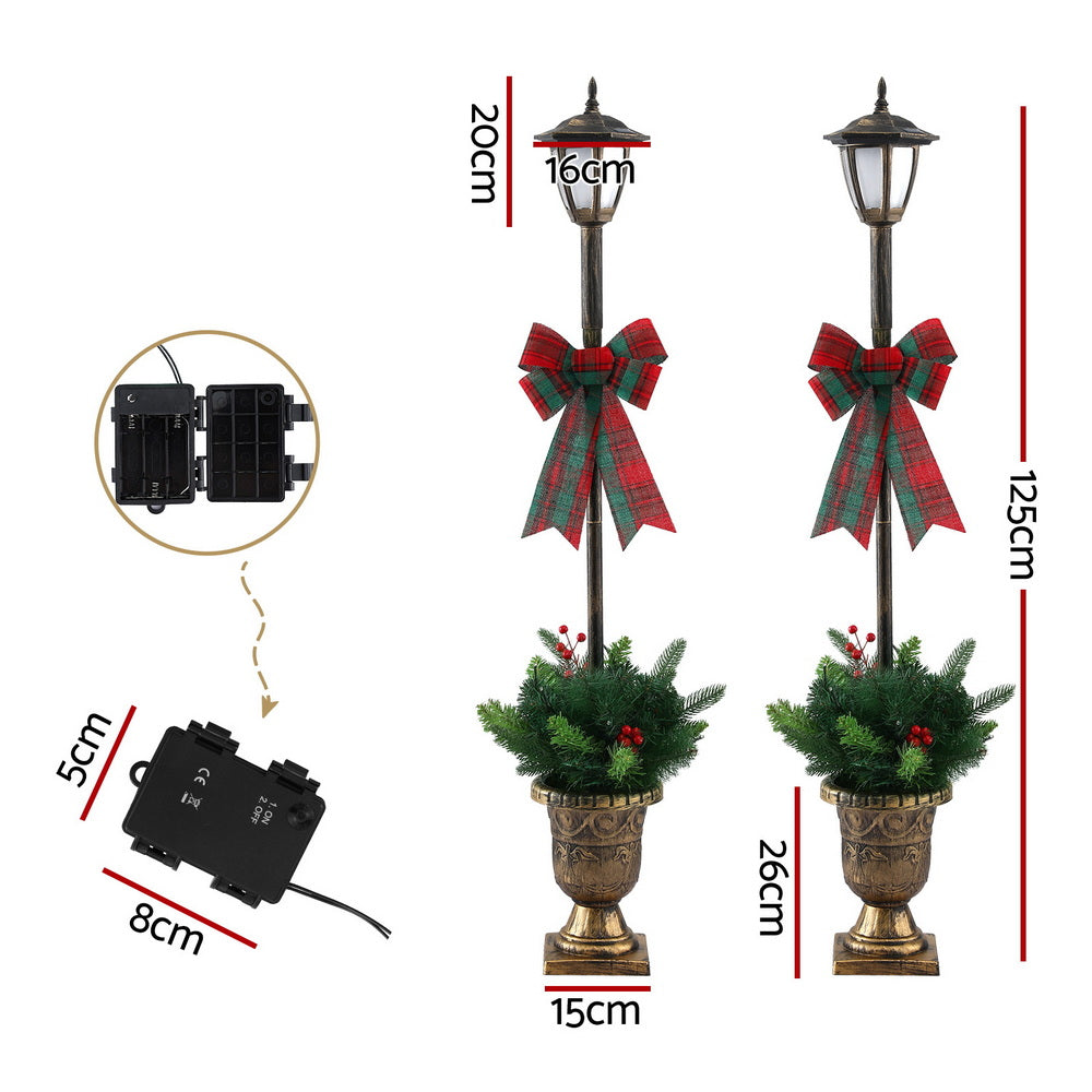 Jingle Jollys 125cm Christmas Lamp Post 50 LED Fairy Lights Warm White