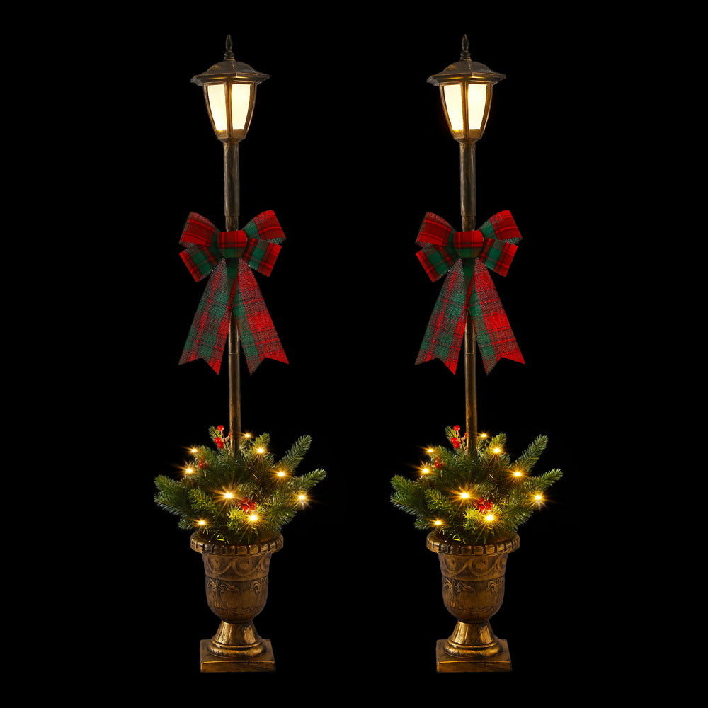 Jingle Jollys 125cm Christmas Lamp Post 50 LED Fairy Lights Warm White