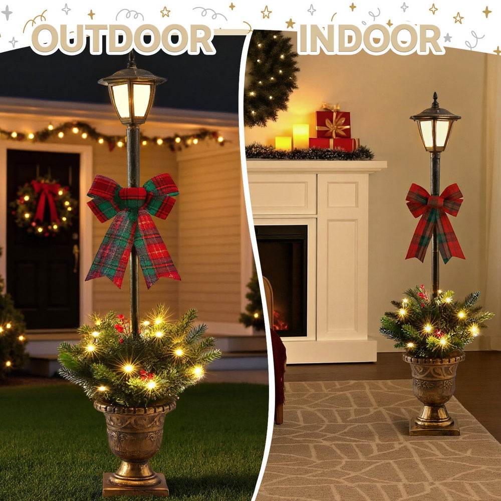 Jingle Jollys 125cm Christmas Lamp Post 50 LED Fairy Lights Warm White