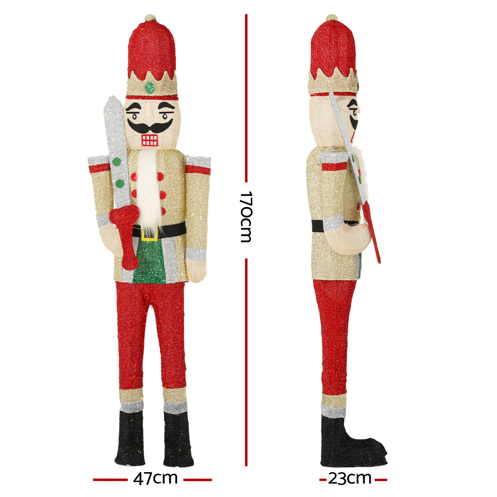 Jingle Jollys 170cm Nutcracker LED Fairy Lights Outdoor Decorations