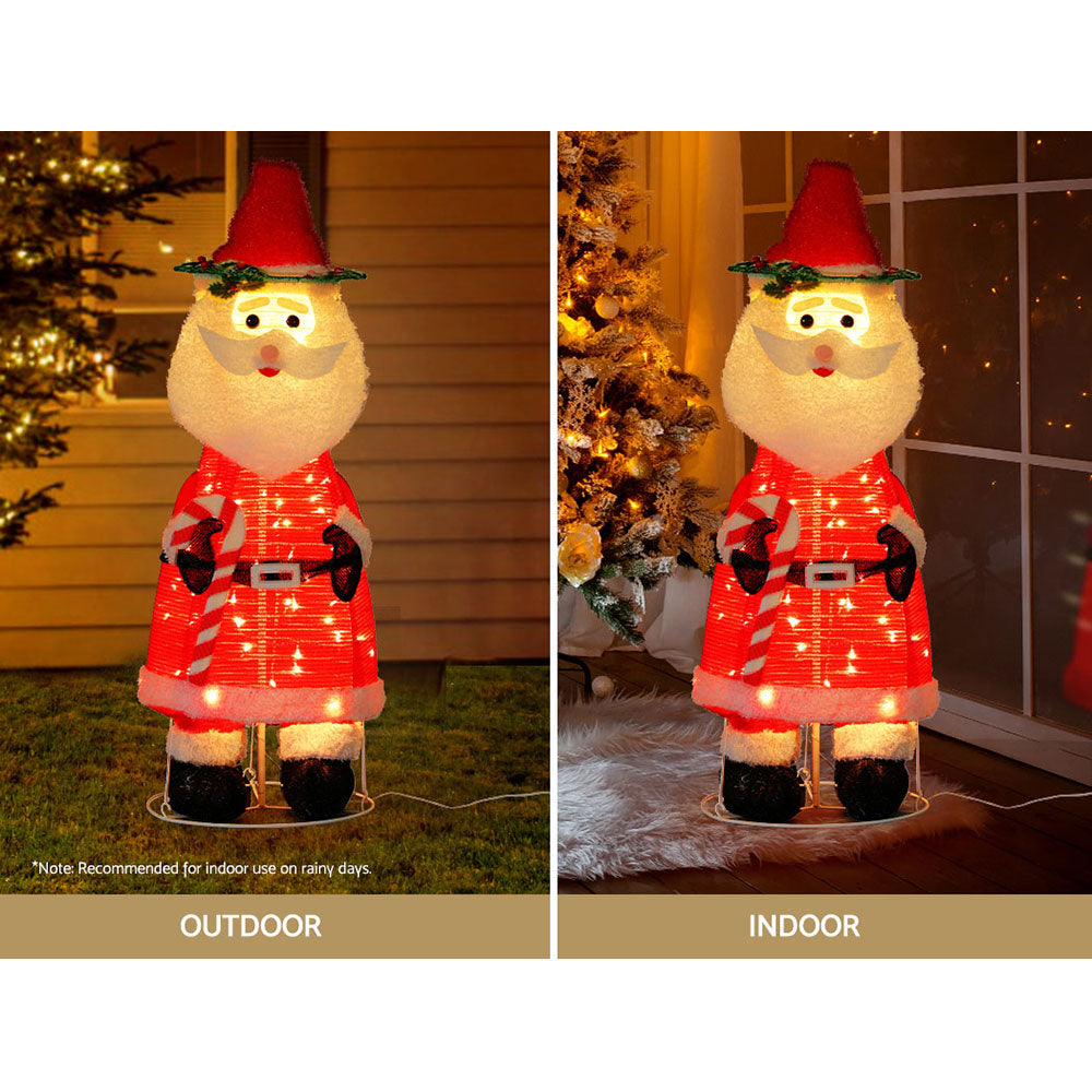 Jingle Jollys 120cm Fairy Light Santa 96 LED Christmas Decorations