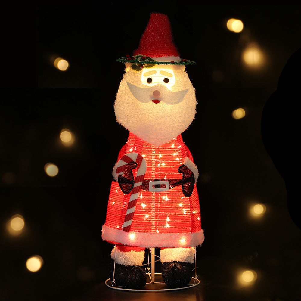 Jingle Jollys 120cm Fairy Light Santa 96 LED Christmas Decorations