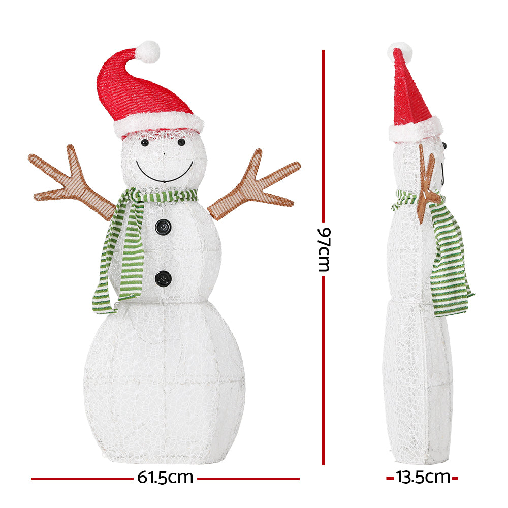 Jingle Jollys 0.97M Snowman 80 LED Christmas Lights Decorations