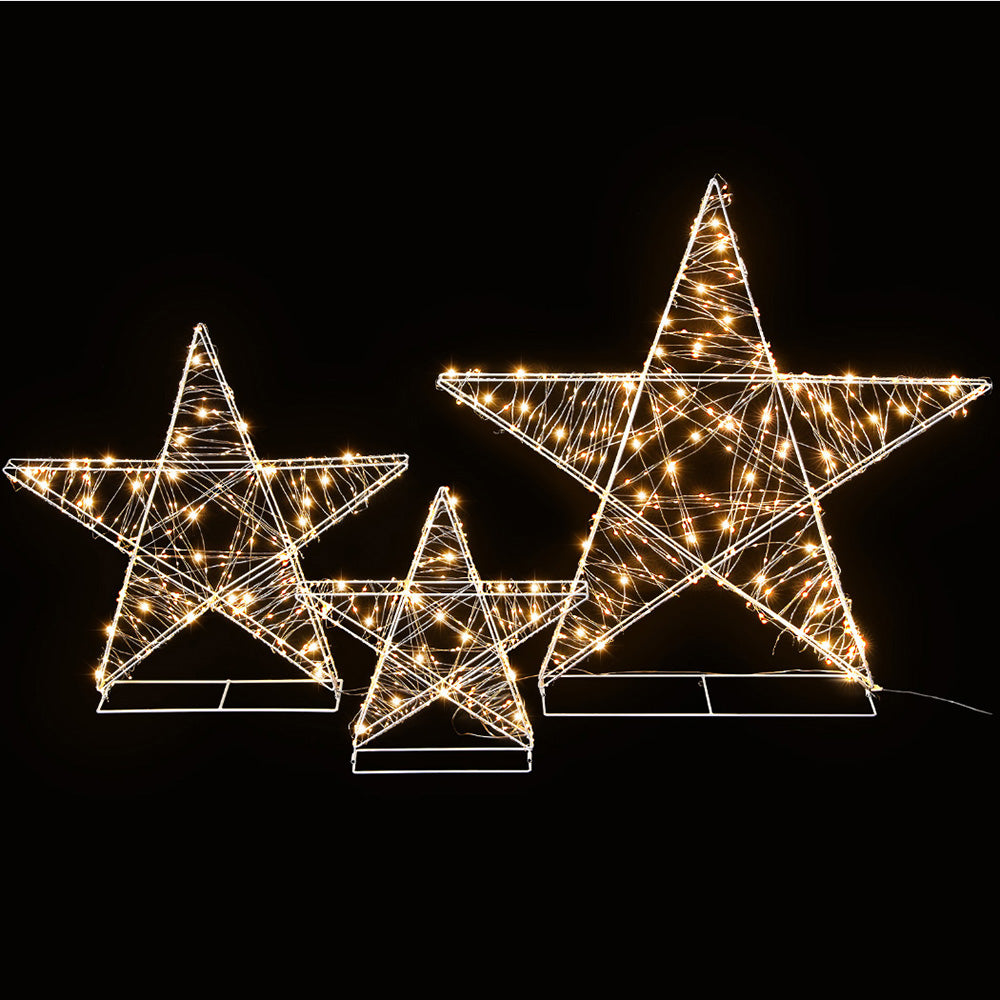 Jingle Jollys 3-Piece 900 LED Fairy Light Star Decorations