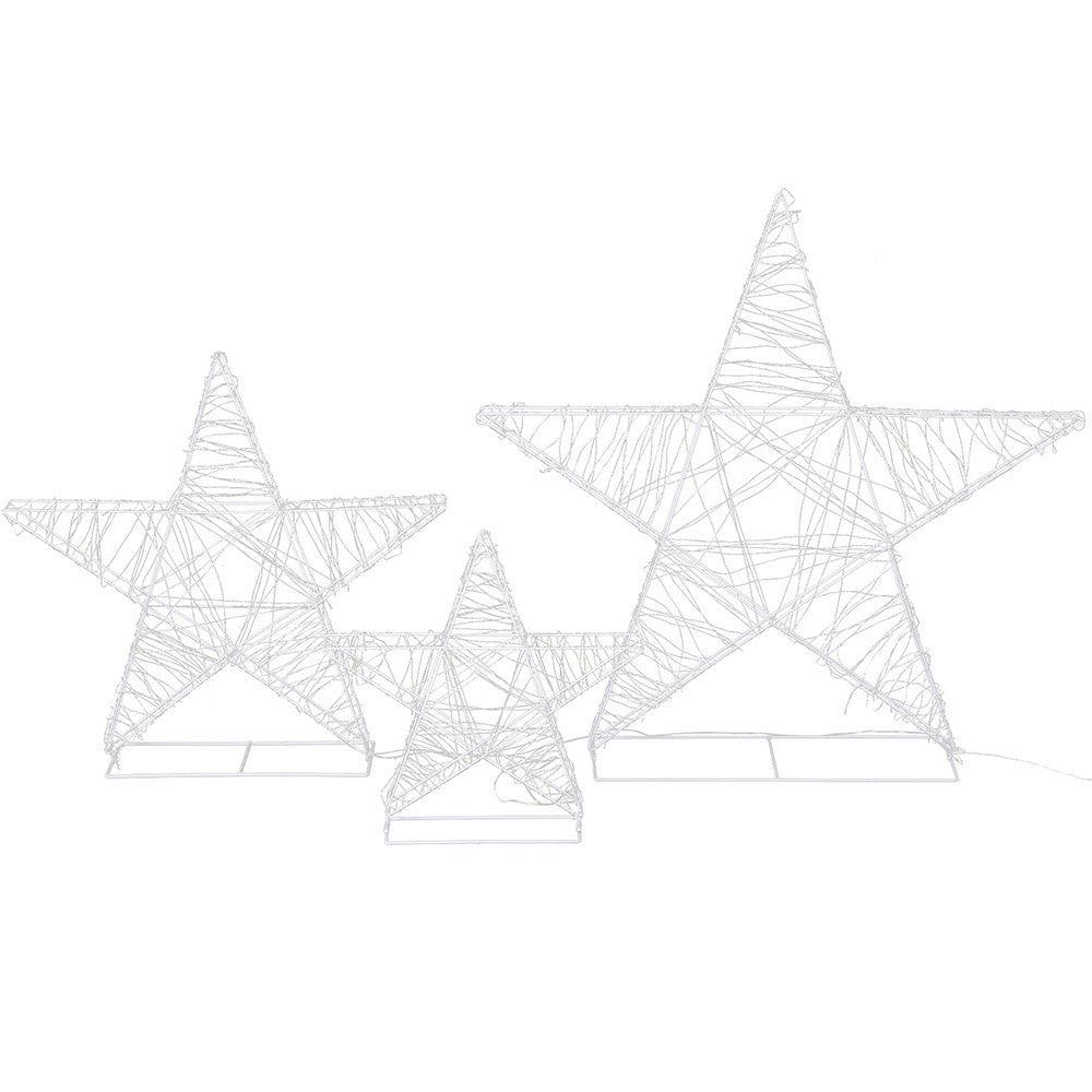 Jingle Jollys 3-Piece 900 LED Fairy Light Star Decorations