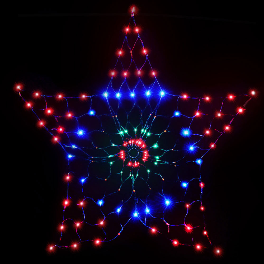Jingle Jollys 1.3M Christmas Lights 130 LED Snow Motif Multi-Coloured