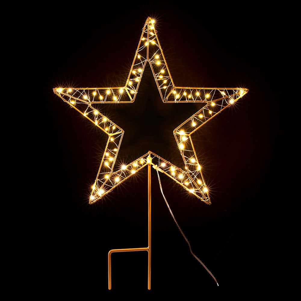 Jingle Jollys 100 LED Fairy Lights Star Garden Decoration Warm White