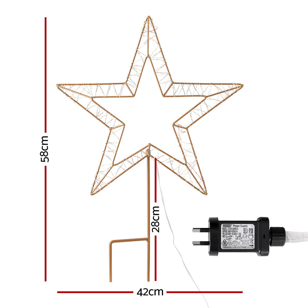 Jingle Jollys 100 LED Fairy Lights Star Garden Decoration Warm White