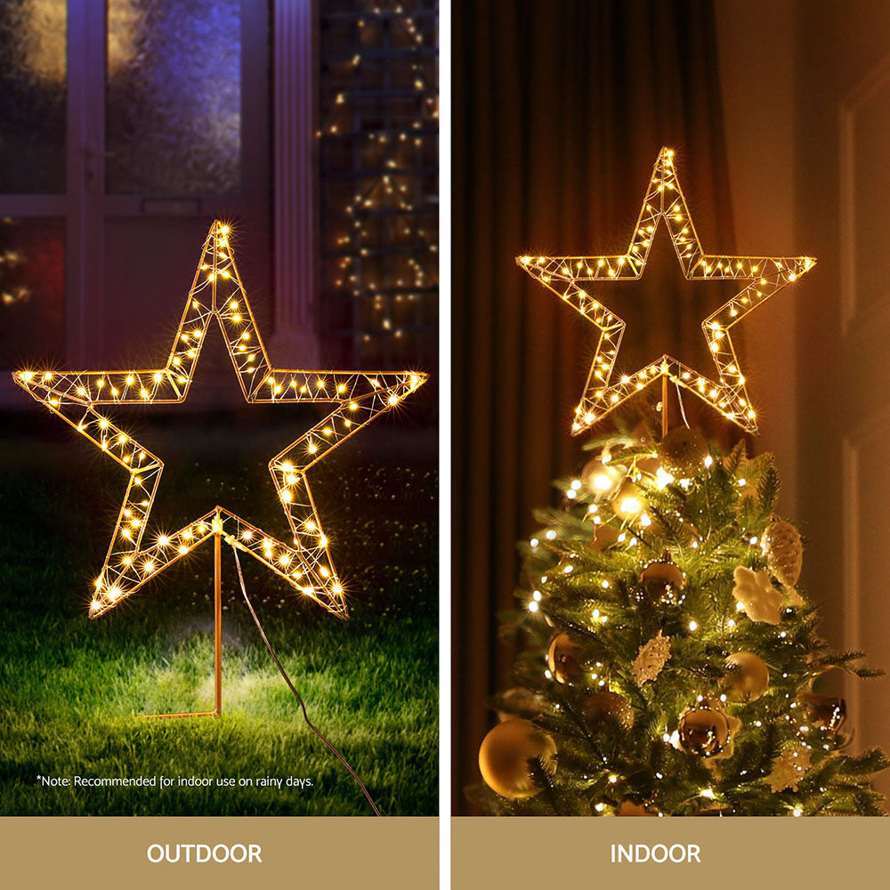 Jingle Jollys 100 LED Fairy Lights Star Garden Decoration Warm White
