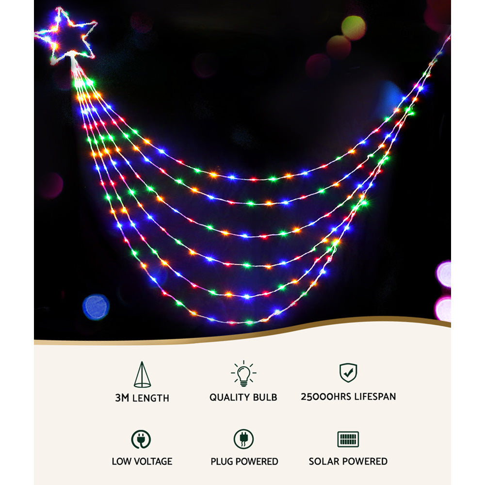 Jingle Jollys 3M Solar LED Christmas Fairy Lights Multi-Coloured