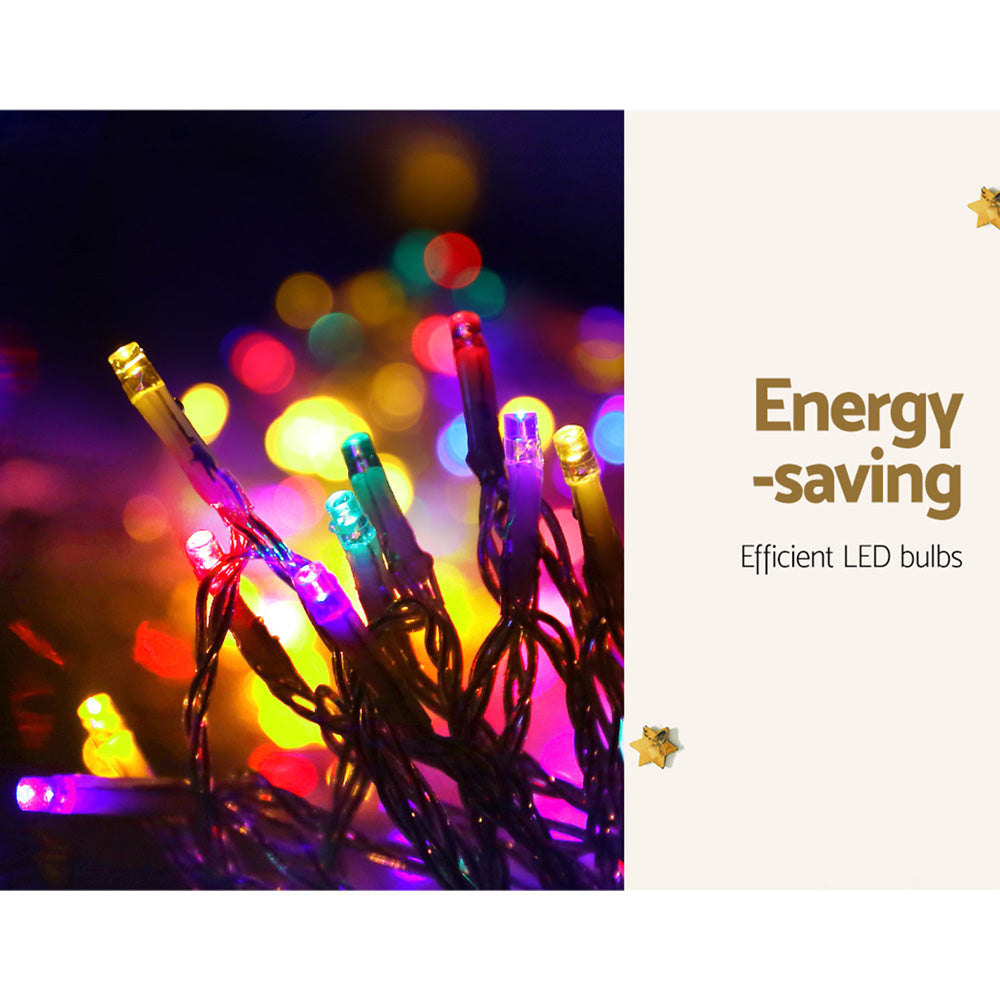 Jingle Jollys 3M Solar LED Christmas Fairy Lights Multi-Coloured