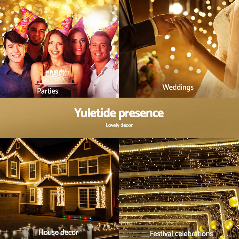 Jingle Jollys 3Mx2M Christmas Net Lights 504 LED Warm White