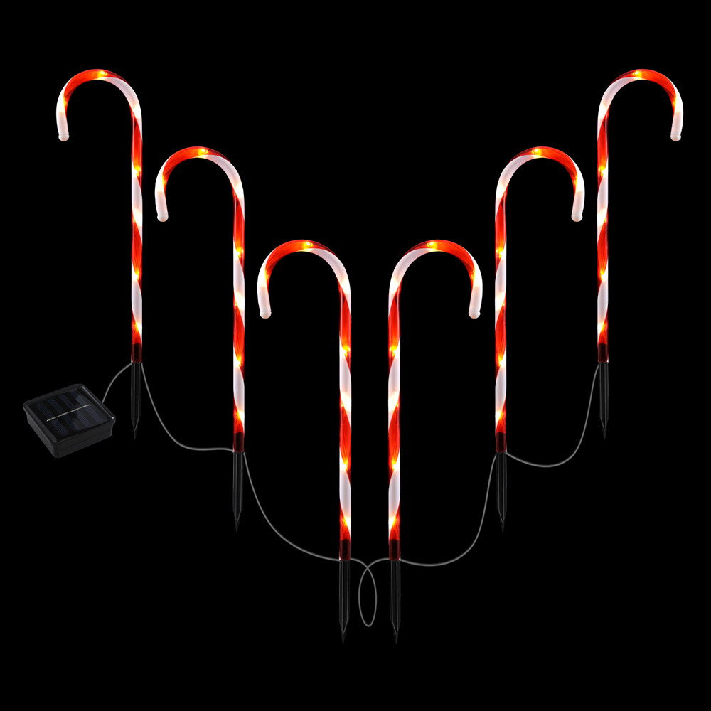 Jingle Jollys 6-Piece LED Path Lights Warm-White Solar Christmas Decorations