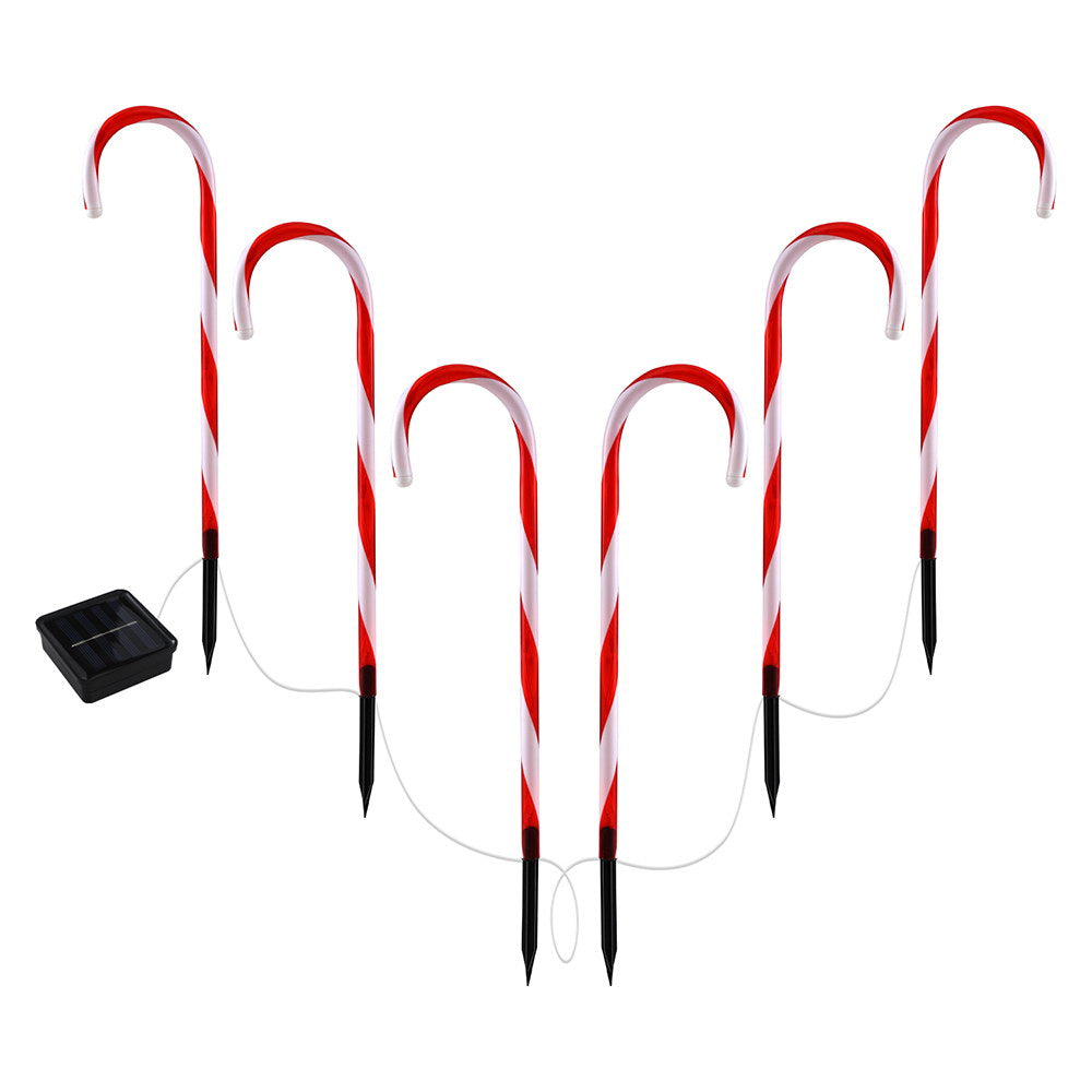 Jingle Jollys 6-Piece LED Path Lights Warm-White Solar Christmas Decorations