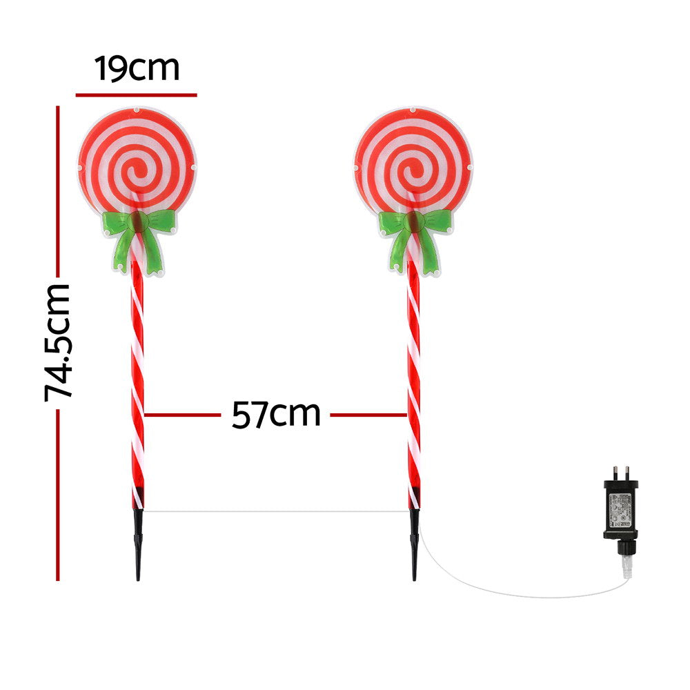 Jingle Jollys LED Christmas Path Lights 68 Cold-White Garden Decorations 4 Pack