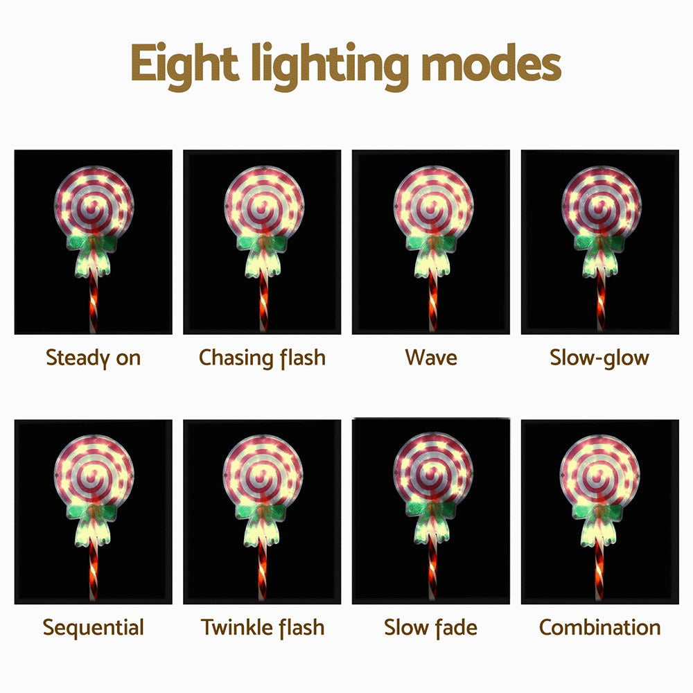 Jingle Jollys LED Christmas Path Lights 68 Cold-White Garden Decorations 4 Pack